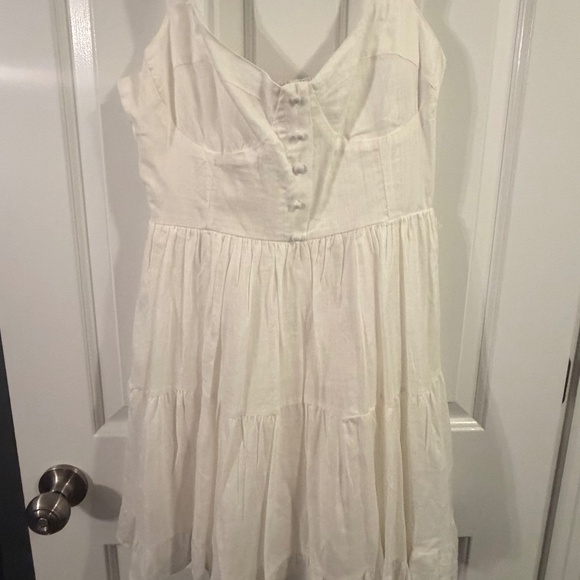 Lulus Good To Be Here White Tiered Mini Dress - Size S - Picture 2 of 2